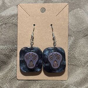 Skull and Zebra Dangle Earrings